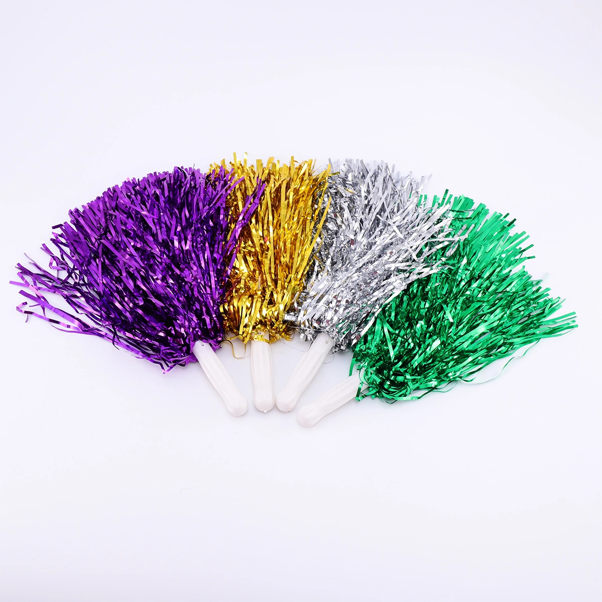 14pcs Cheerleaders Ball-Flower Aerobics School Sports Meet Ball-Flower Props Cheering Balls (Straight Hole, Mixed Color)