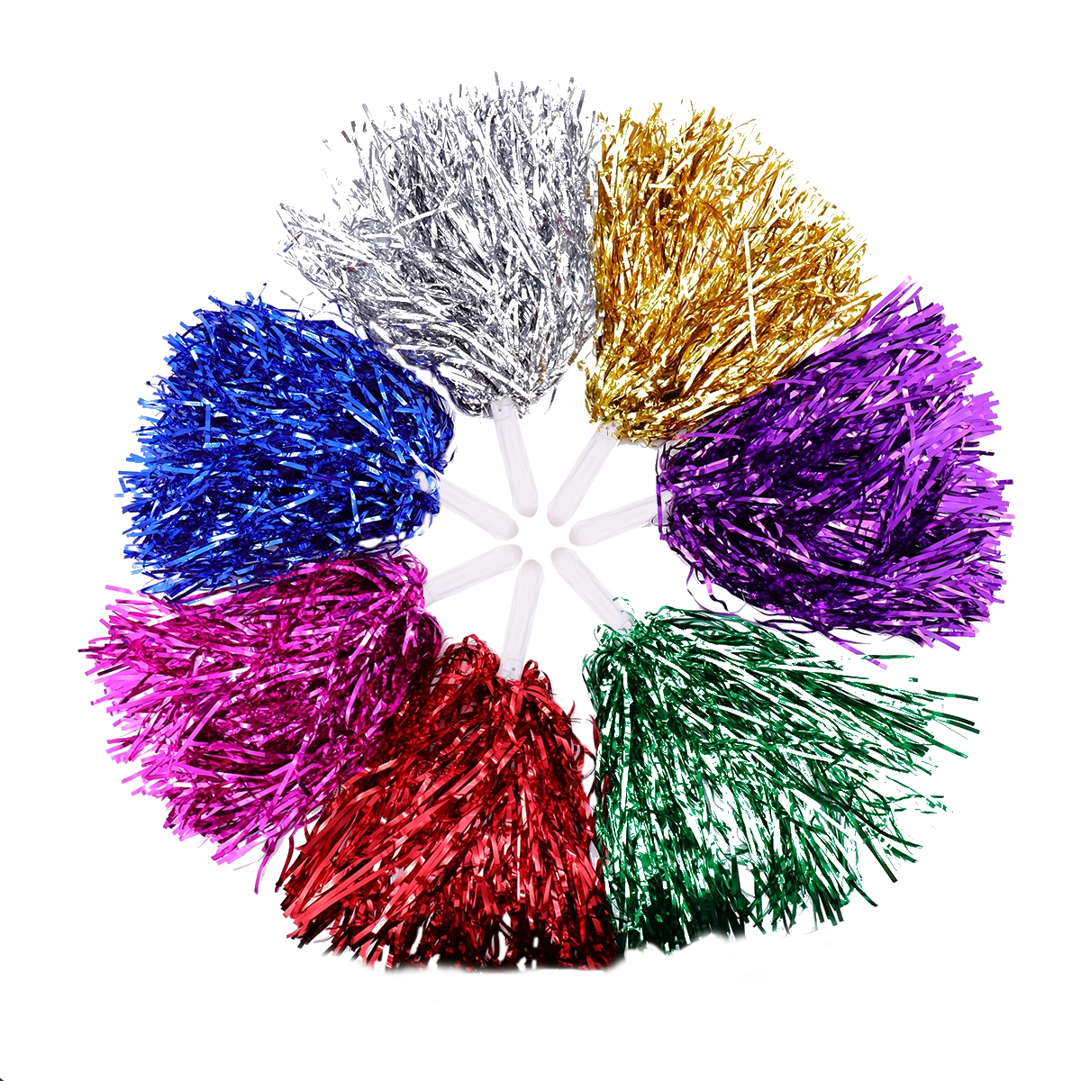 14pcs Cheerleaders Ball-Flower Aerobics School Sports Meet Ball-Flower Props Cheering Balls (Straight Hole, Mixed Color)