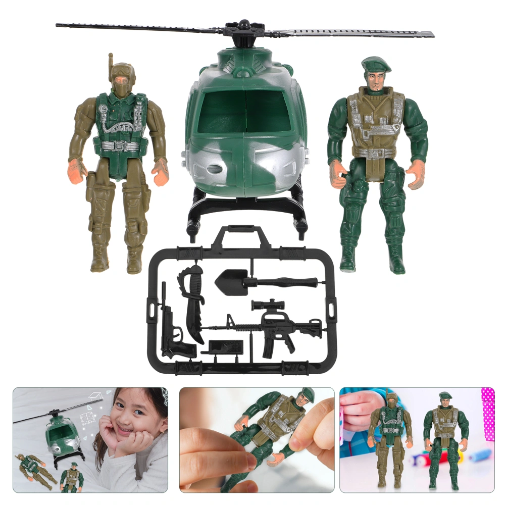 1 Set Mini Soldier Helicopter Kit Tiny Trooper Military Men Battle Playset