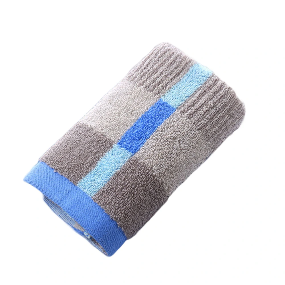 35x75 Bath Towels Thicken Wash Face Towel Grid Cotton Towels Bath Face Towels for Bathroom, Hotel, Kitchen ( Blue)