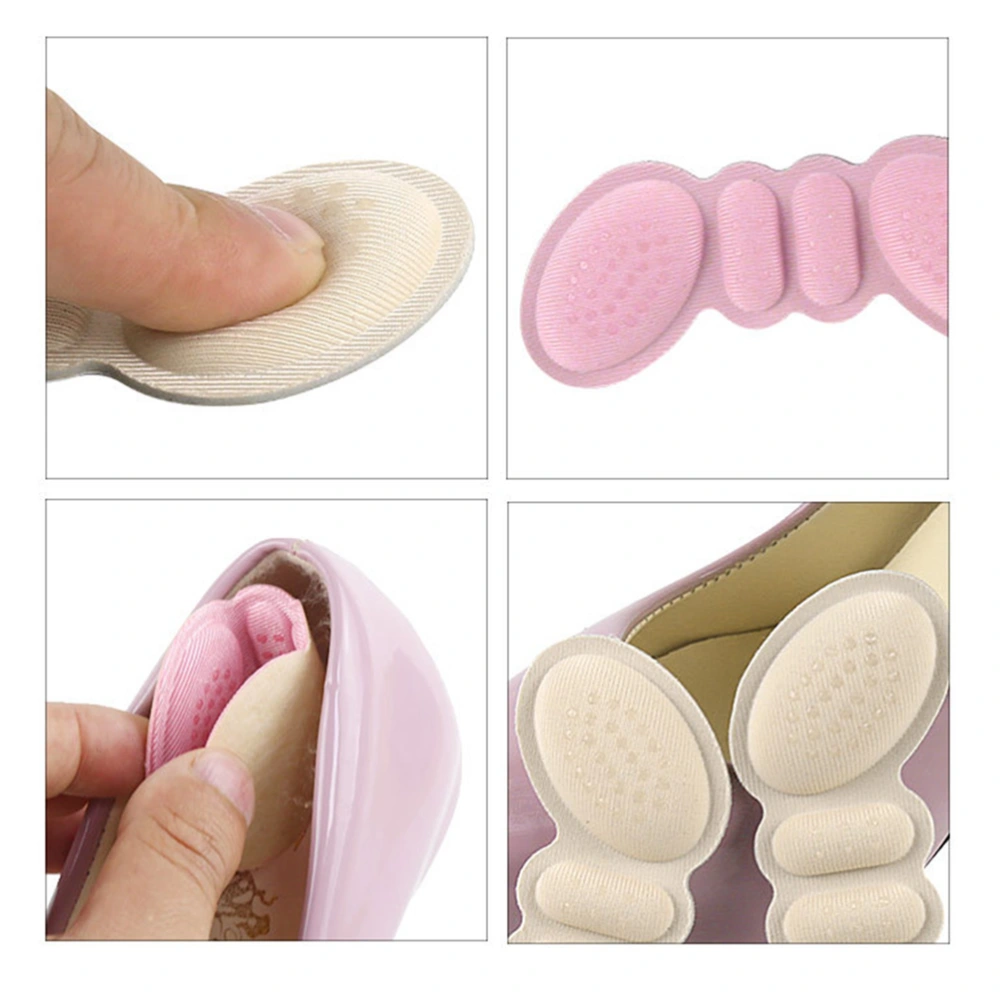 3 Pairs/1 Set Heel Pads Liner Heel Cushion Pads Self Adhesive Anti Shoe Insoles Foot Care Protector Thin (Pink/Black/Apricot)