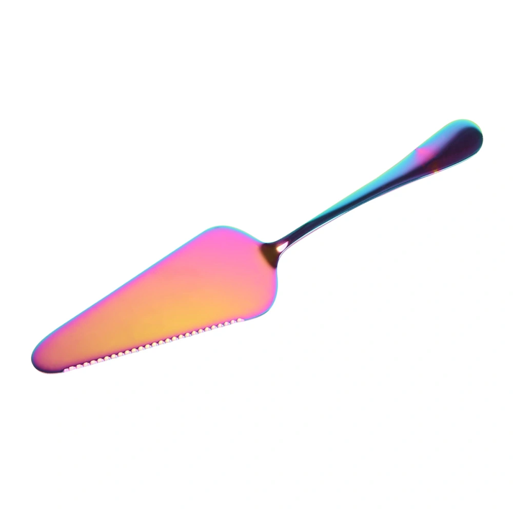 Simple Stainless Steel Serrated Cake Shovel Baking Tool Pizza Cheese Cream Shovel for Kitchen (Colorful)