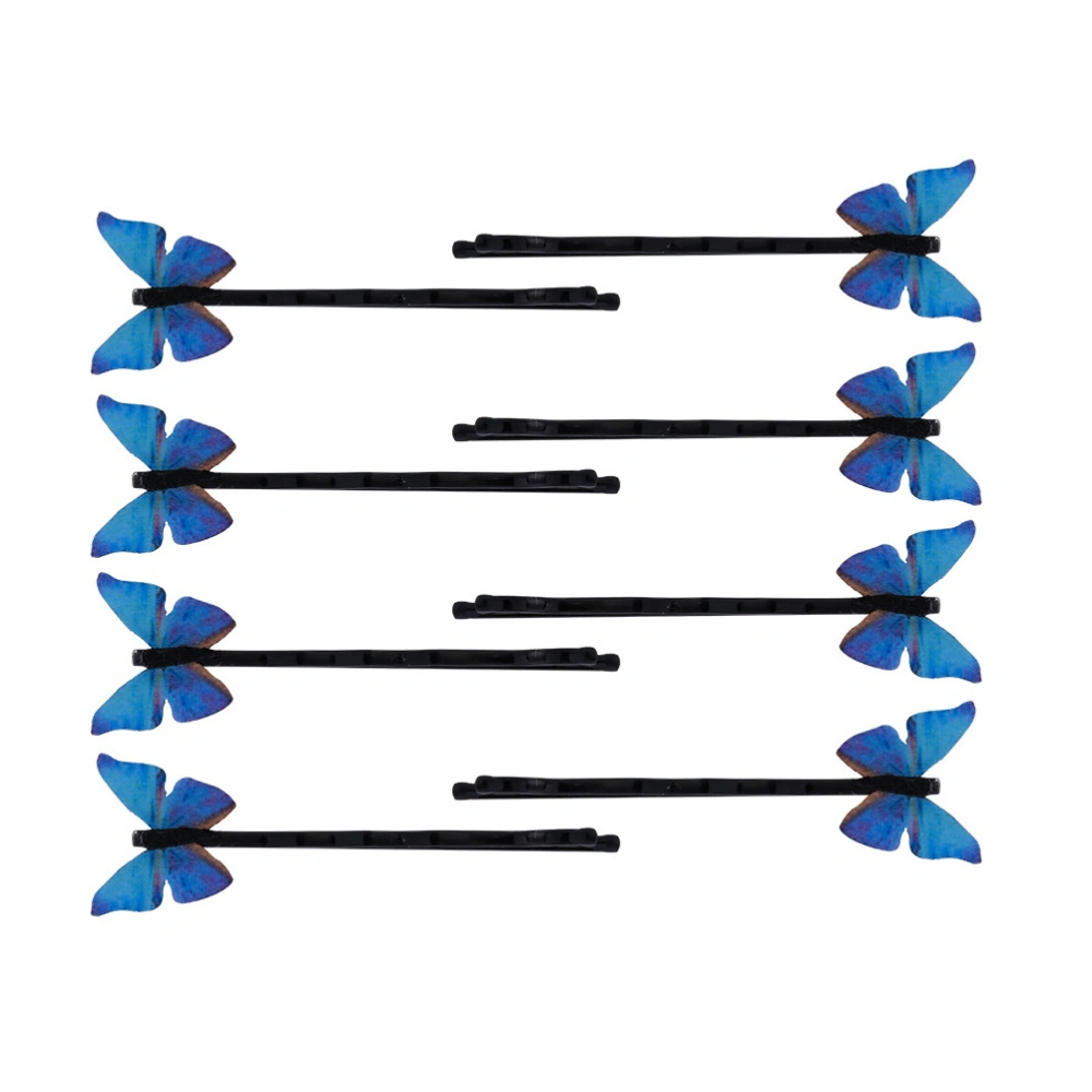 8pcs Side Hair Clamps 3D Butterflies Hair Jewelry Clips Hair Accessories