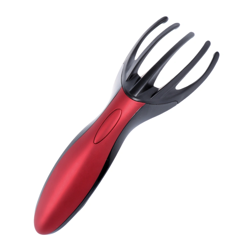 Handheld Head Scalp Massager Comb Mutifunction Vibration Headache Stress Relieve Hair Massage Tool(Red, No Battery)