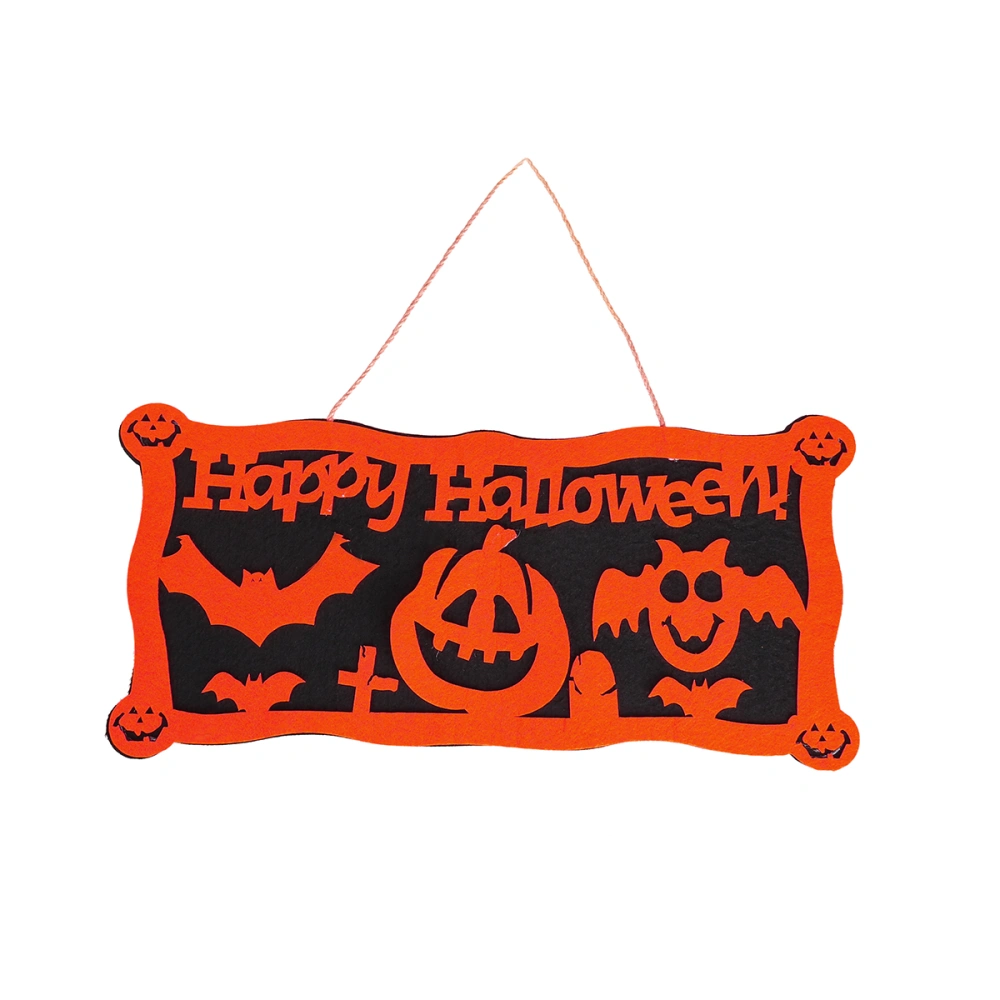 Halloween Hanging Tag with Happy Halloween Sign and Pumpkin Decoration Props for Window Home Fireplace (Orange)