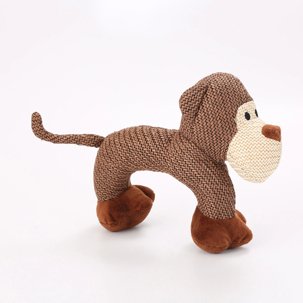 1Pc Pet Toy Bite Resistant Toy Nontoxic Plush Toy Pet Dogs Puppy Toy with Squeakers for Chew Teething and Boredom (Coffee Monkey)