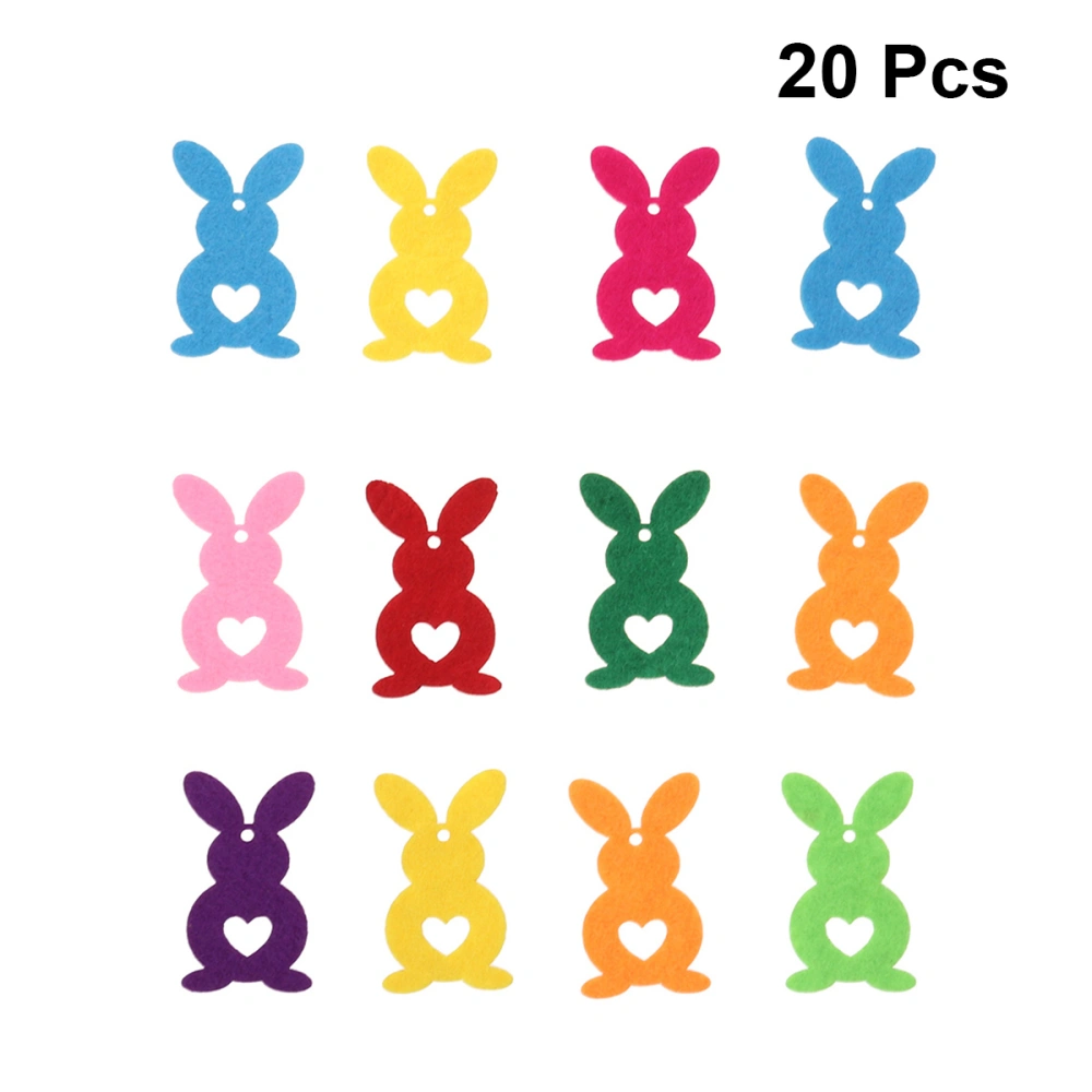 20pcs Easter Bunny Decorations Festive Rabbit Ornaments DIY Non-woven Patches for Gift Bag Clothing