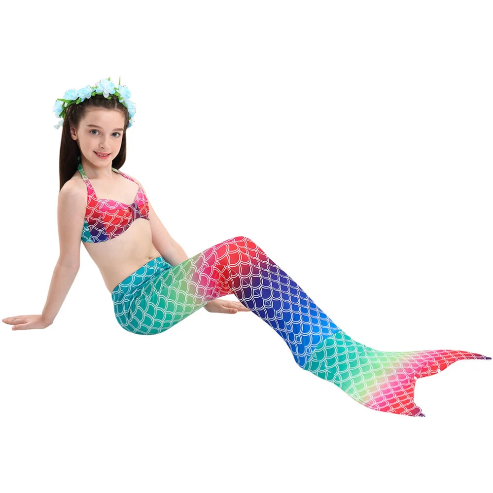 1Set of 3Pcs Sexy Swimwear Suit Sexy Beautiful Summer Beach Swimsuit for Kids Size 120(Colorful)