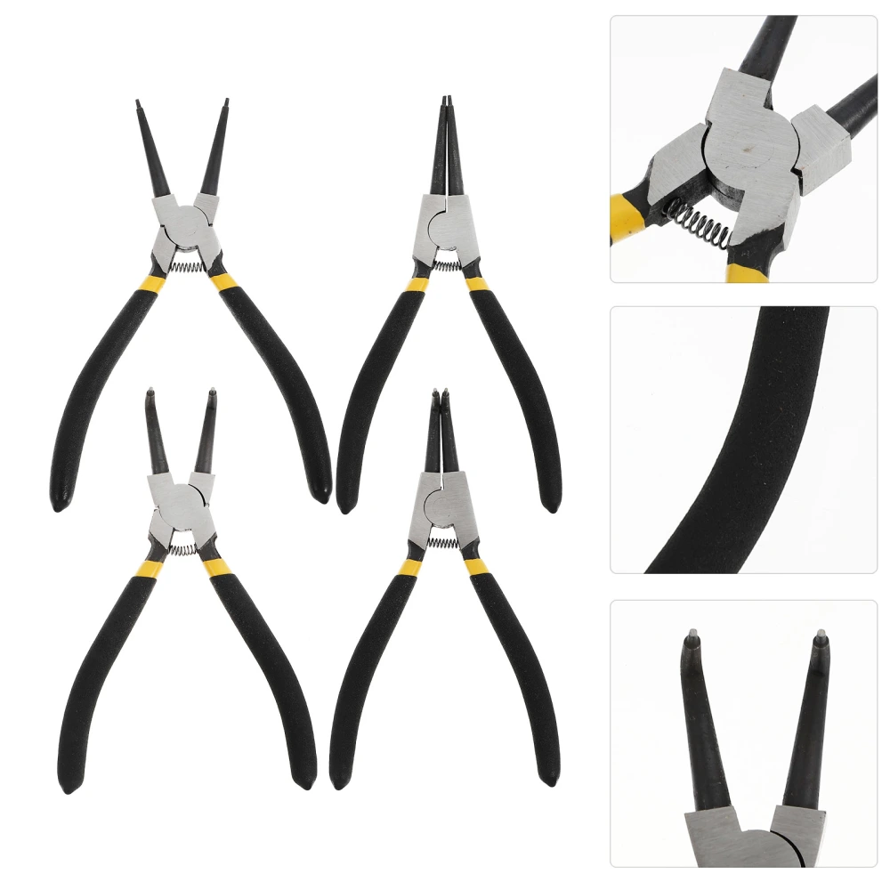 4Pcs Multifunctional Retainer Plier Spring Calipers Retaining Ring Caliper Black