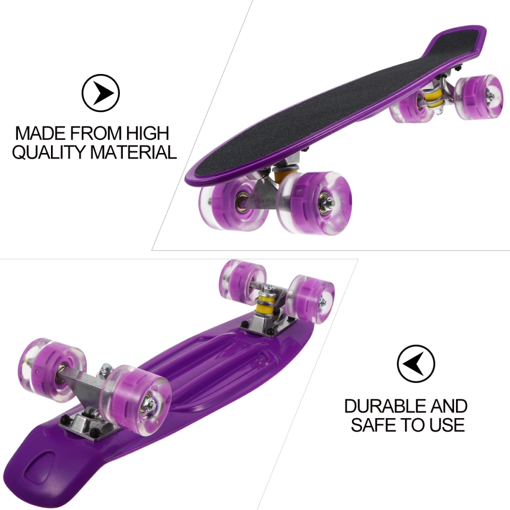 56cm Skateboard Dull Polish Four-wheeled  Skateboard Flashing Skateboard