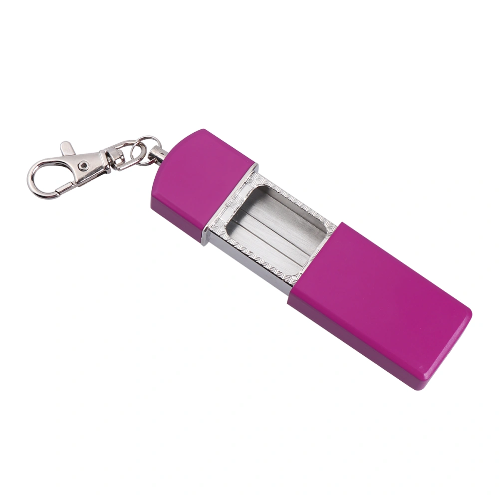 Portable Ashtray Creative Cigarette Ash Holder Pocket Smoking Ash Tray with Lid Key Chain for Outdoor Traveling (Purple)      