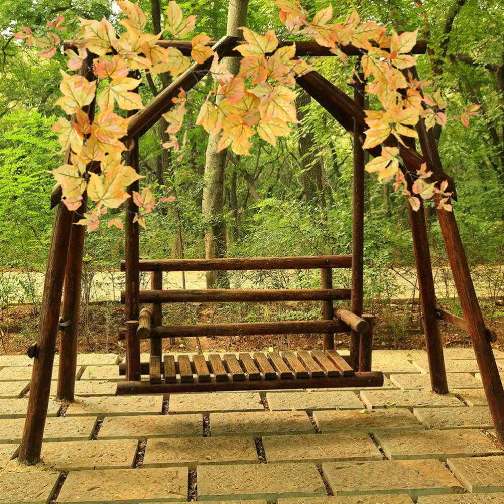 1.8M Simulated Artificial Hanging Maple Leaf Plants Decor for Home Balcony Wall (Yellow Leaves)