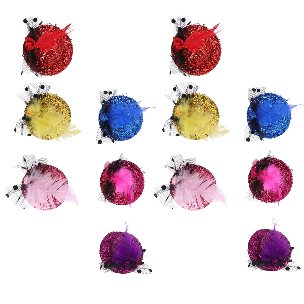 12pcs Women's Fascinator Hat Clip Gothic Mesh Flower Veil Hair Clip Wedding Party Fancy Dress(Assorted Color)