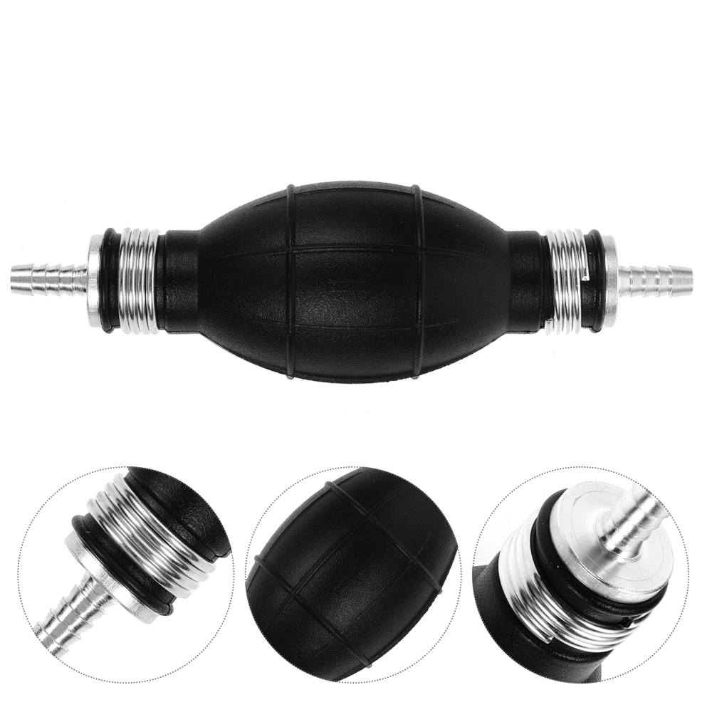 Fuel Pump Rubber Aluminum Hand Fuel Pump Line Hand Primer Bulb All Fuels For Car Boat Marine Outboard Black (6mm)