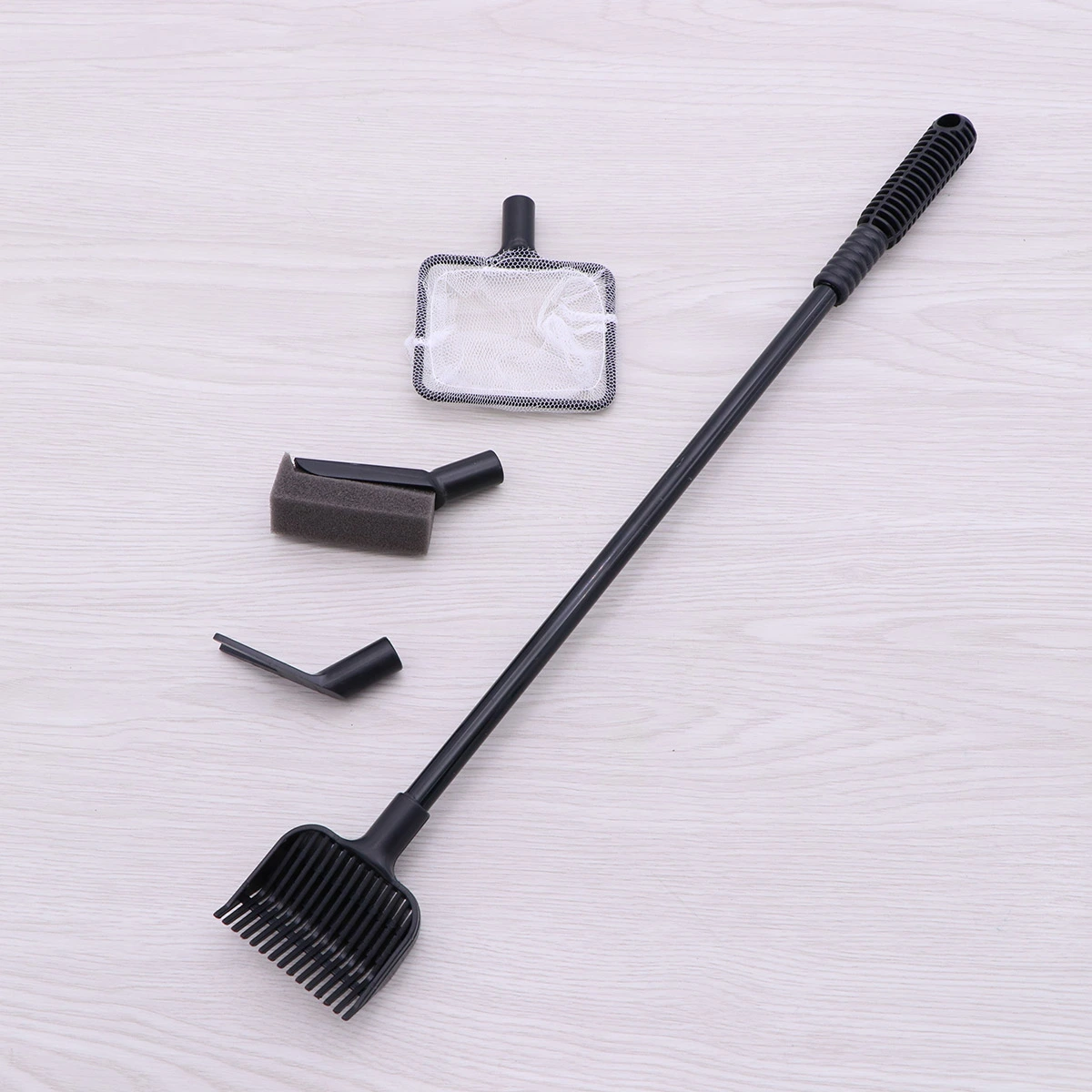 Plastic 4 in 1 Fish Tank Aquarium Cleaning Brush Complete Aquarium Cleaning Kit Fish Tank Clean Set Fish Net + Rake + Fork + Sponge