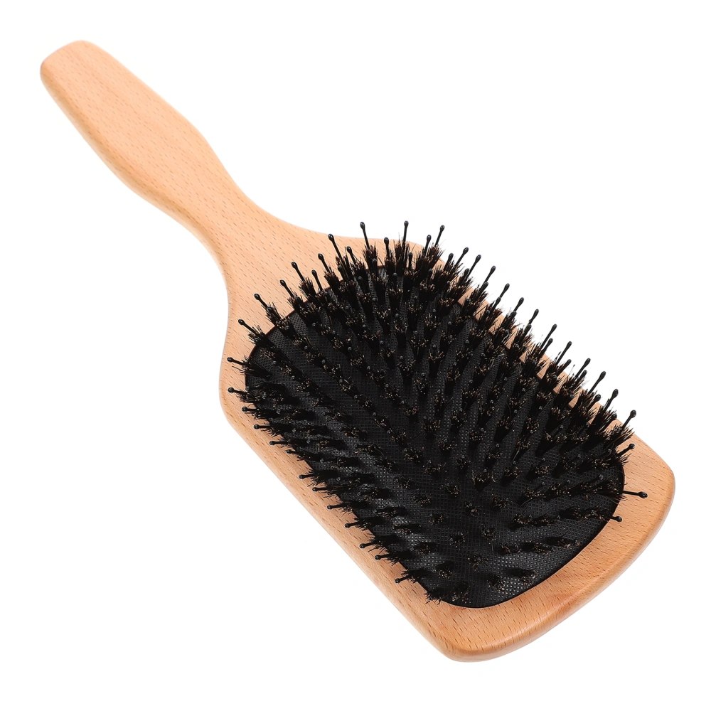 1pc Square Air Bag Massage Comb Hair Comb Beech Bristle Hair Comb (Wood Color)