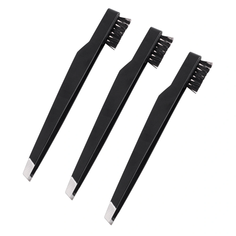 3PCS Carbon Steel Eyebrow Tweezers Oblique Mouth Eyebrow Clamps Portable Female Eyebrow Clips Makeup Special Eyebrow Clamps Multi-purpose Makeup Tool for Lady Madam Use Black