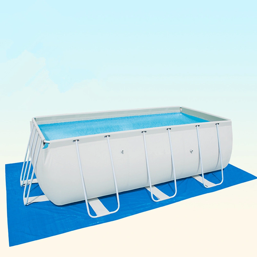 PE Fabric Weaving Pool Accessories Pool Anti-skid Waterproof Dustproof Cover Floor Pad for Pools Inflatable Swimming (Blue, 338x239cm)