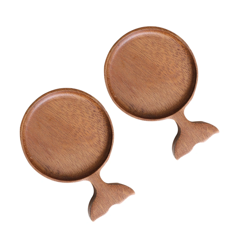 2pcs Wooden Hot Pot Dipping Bowl Japanese-style Sauce Dish Seasoning Dish Saucer Appetizer Plates for Home Restaurant