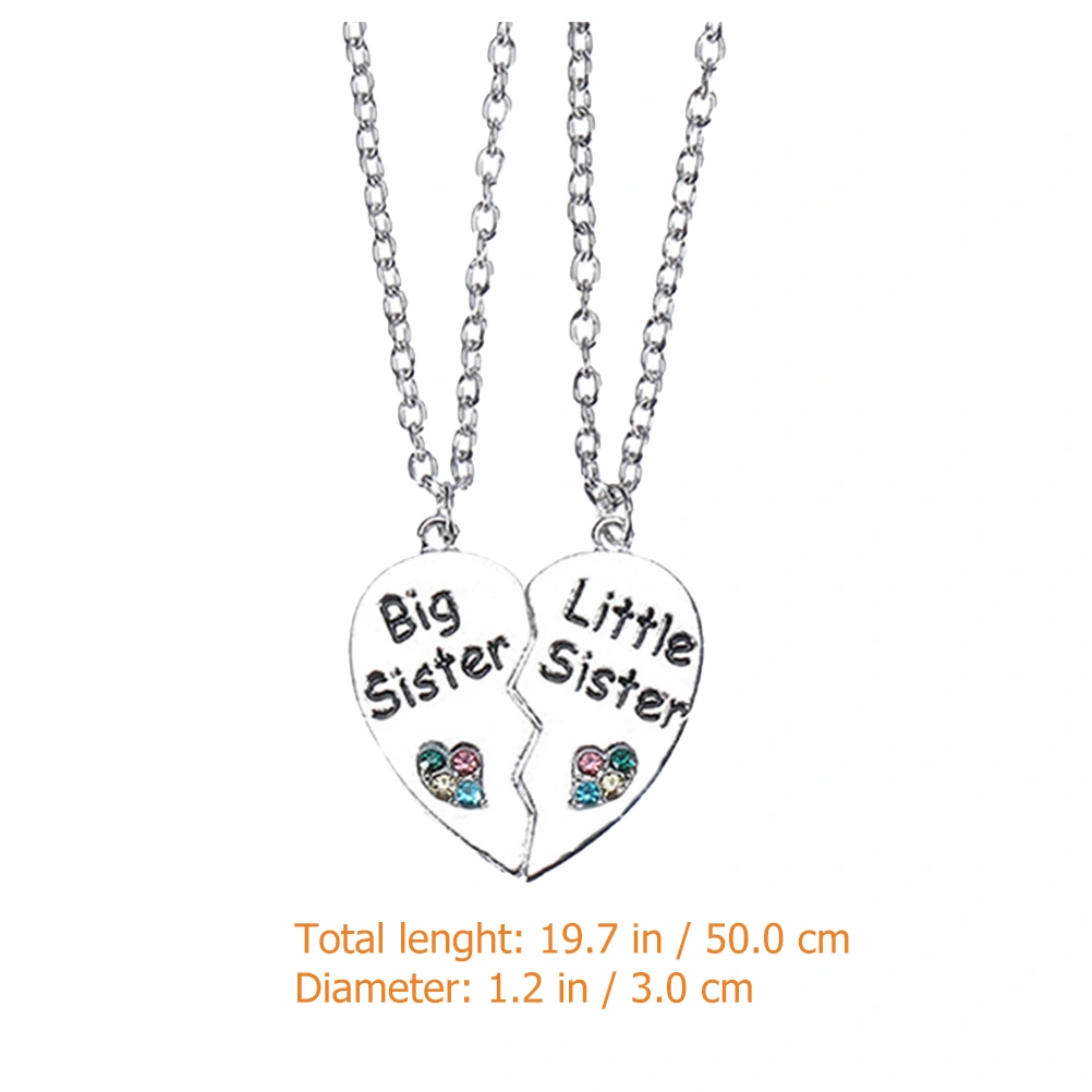 1 Set Friendship Necklace Heart Stitching Necklace Matching Necklace Graduation Gift