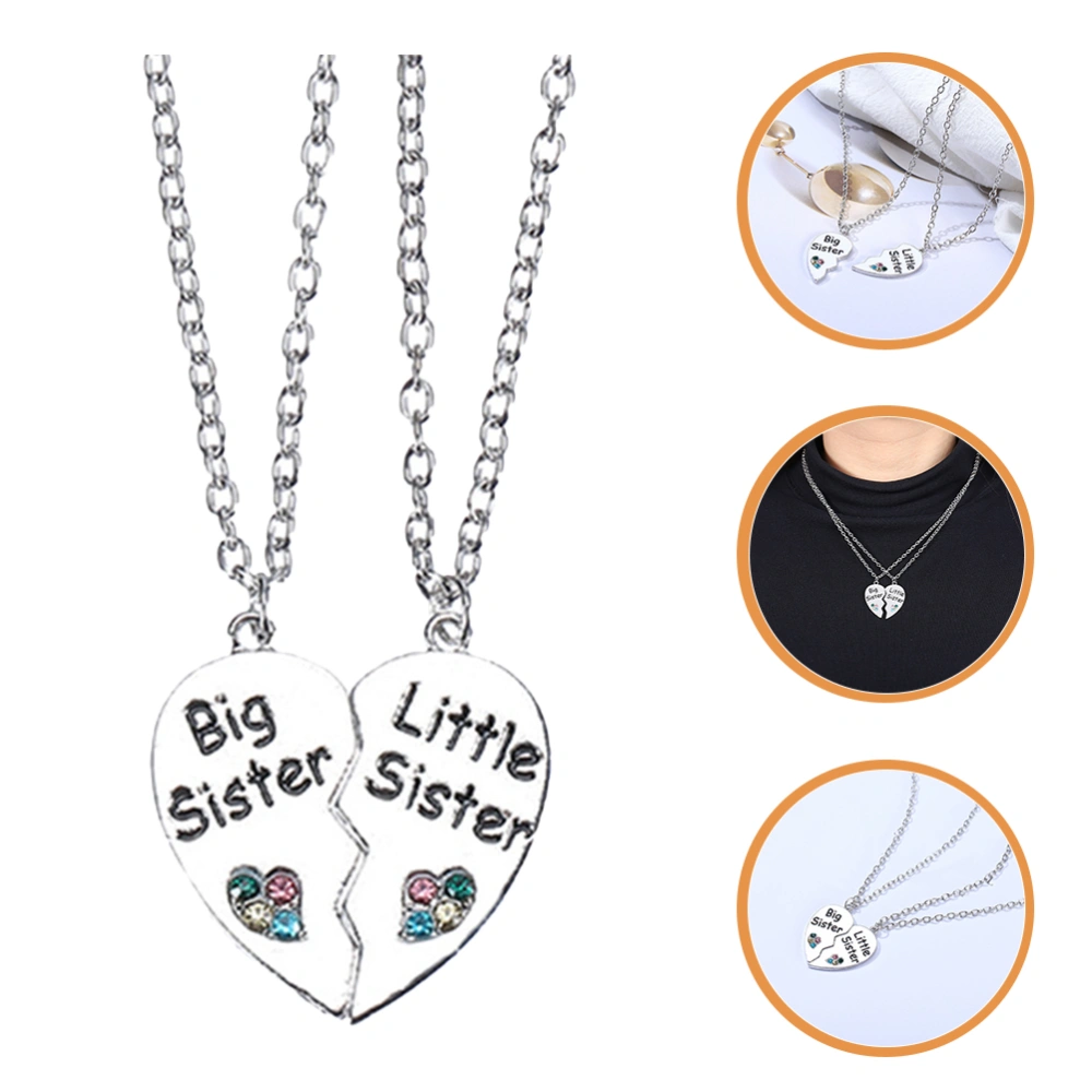 1 Set Friendship Necklace Heart Stitching Necklace Matching Necklace Graduation Gift