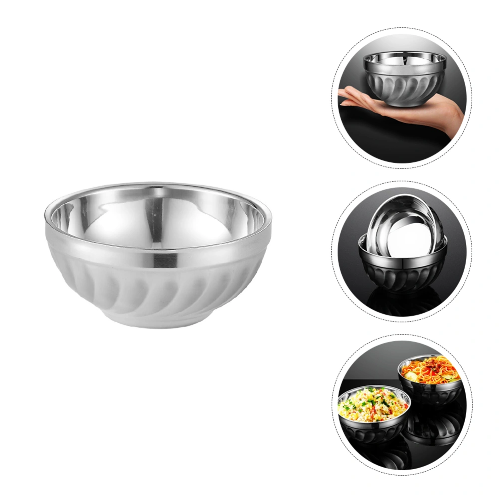 3Pcs Stainless Steel Salad Bowls Double Layer Heat Insulation Bowl Food Containers