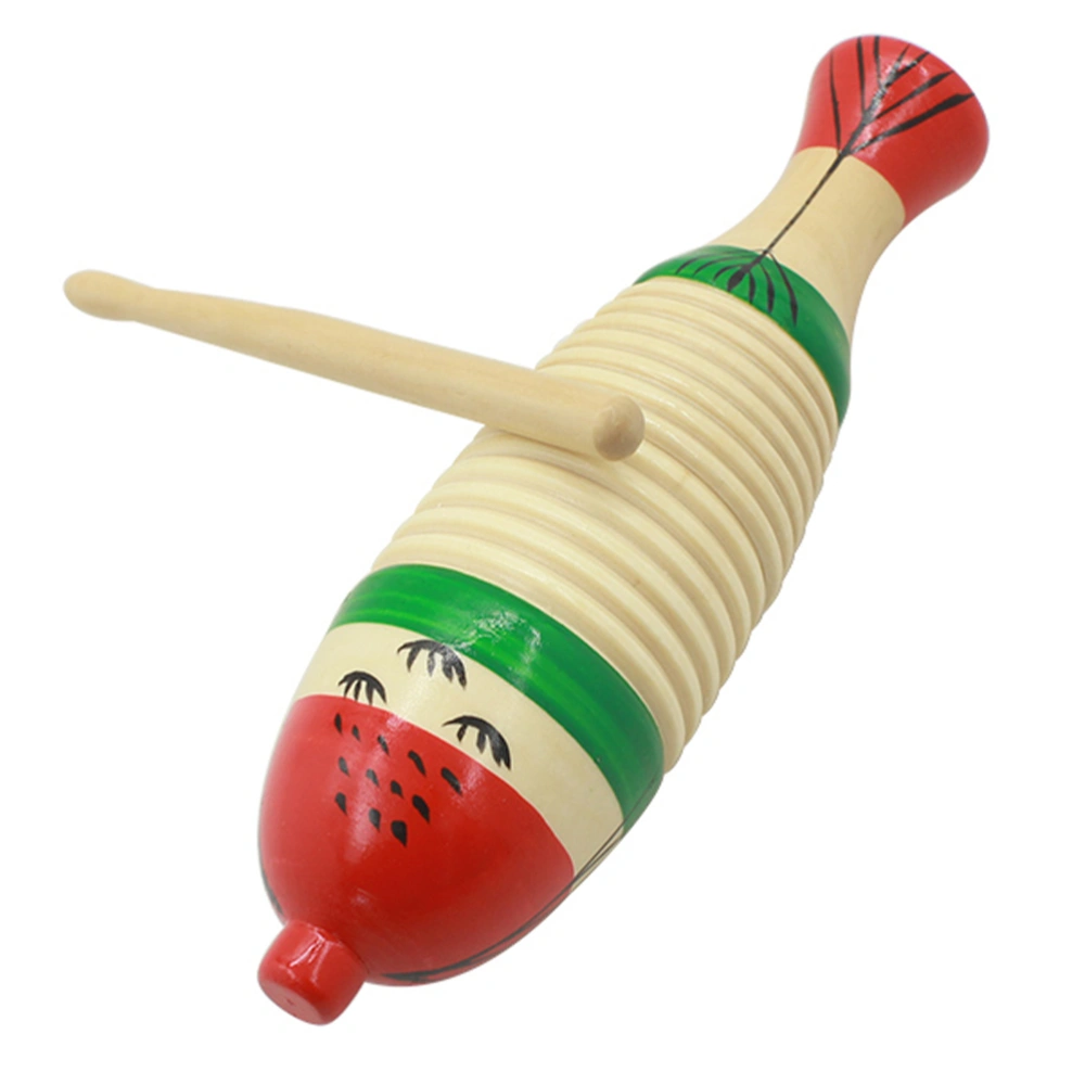 1 Set Wooden Musical Instrument with Mallet Wooden Fish Percussion Toy Educational Musical Toy (Burlywood)