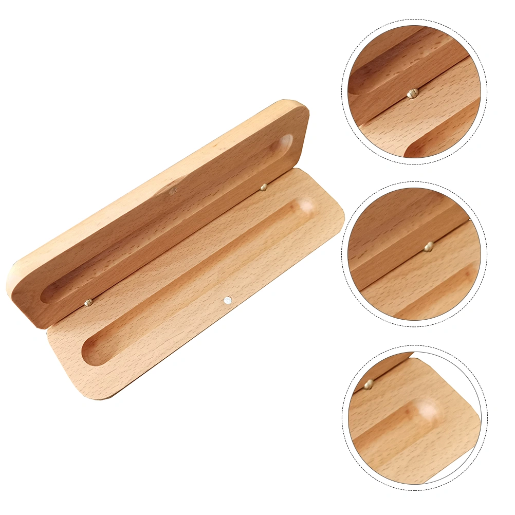 1Pc Wooden Stationery Pen Box Elegant Single Pen Case Office Pen Box Gift