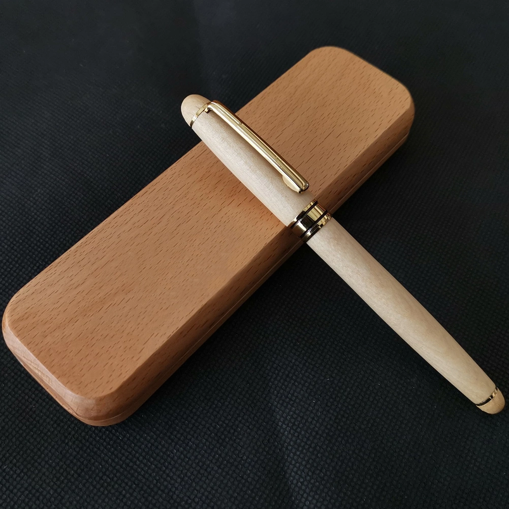 1Pc Wooden Stationery Pen Box Elegant Single Pen Case Office Pen Box Gift