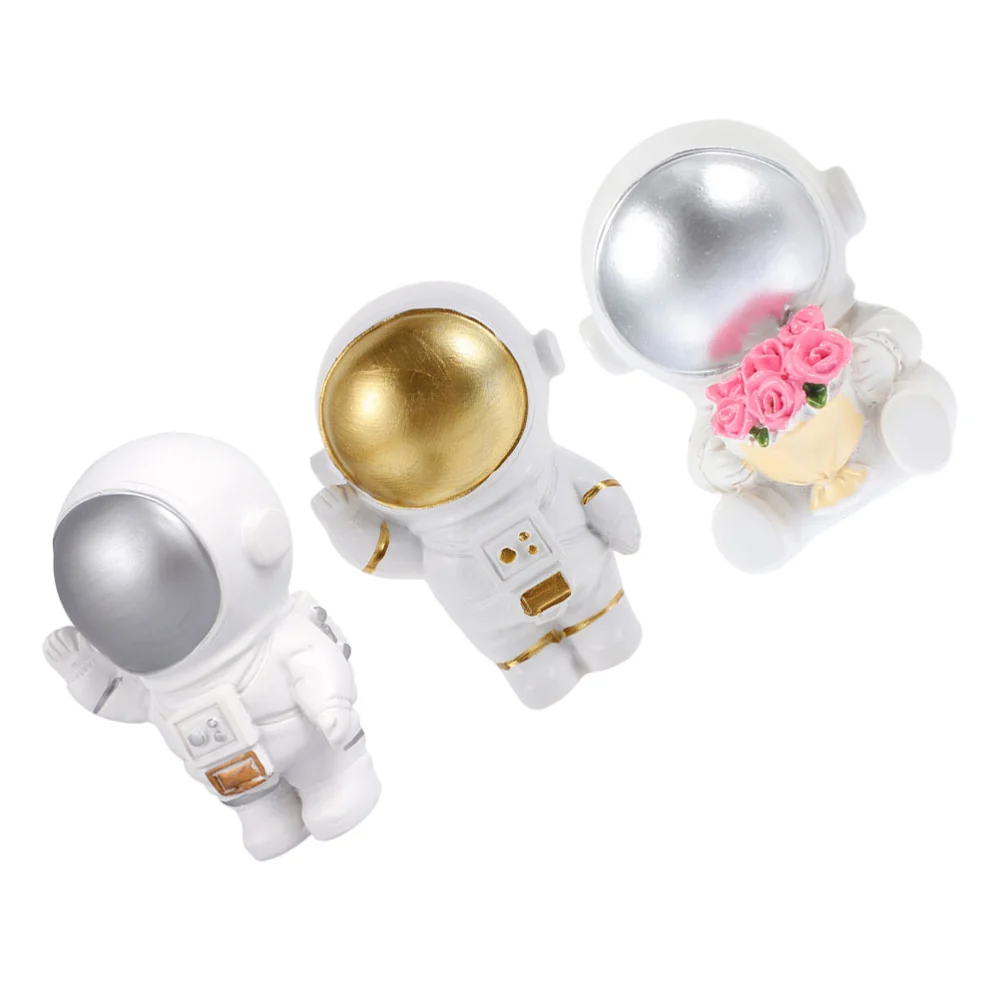 3Pcs Creative Spaceman Adorns Desktop Ornaments Resin Astronaut Decors