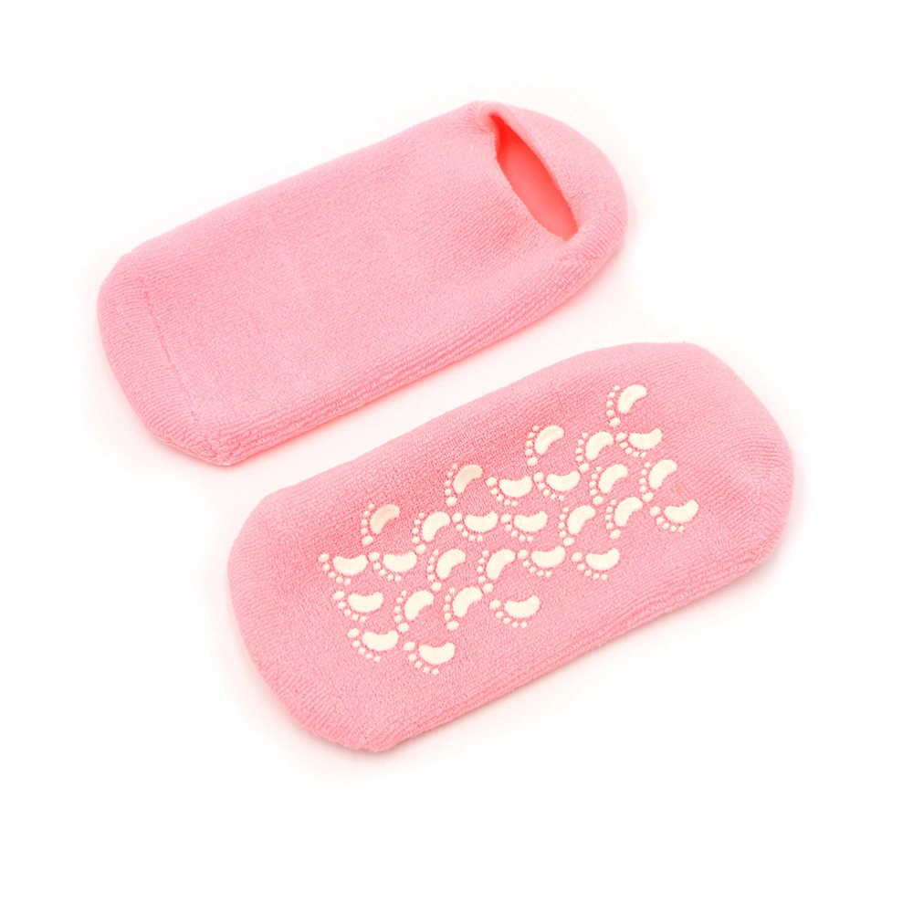 1 Pair Women Plant Essential Oil Gel Moisturizing Socks Gel Socks Socks with for Ladies (Pink)