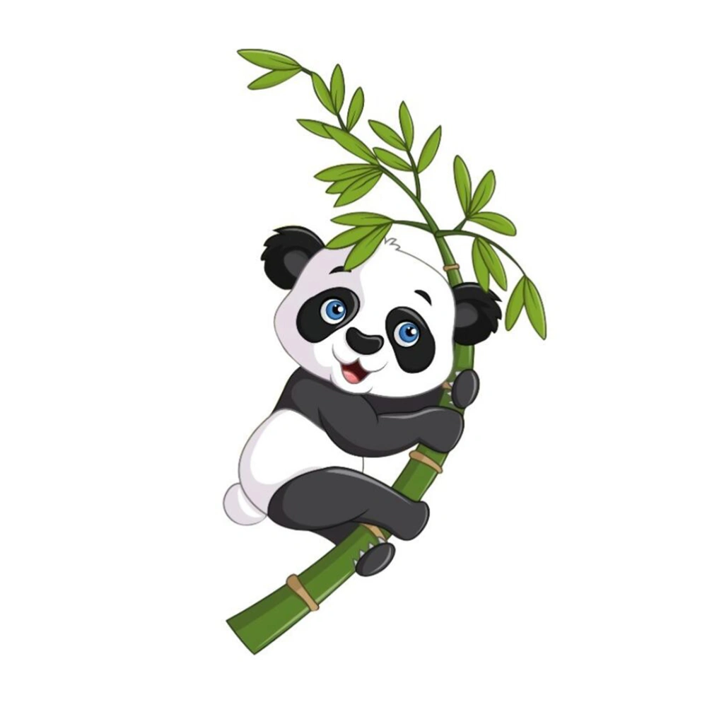 PVC Animal Panda Sticker Home Wall Sticker Kids Room Background Wall Decor Wall Adhesive Decals (24x45cm)