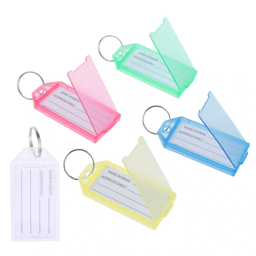 100pcs Assorted Color Plastic Key Chain Tag Luggage Labels Classified Tags (Pink+Blue+Yellow+Green+White, 20 for each)