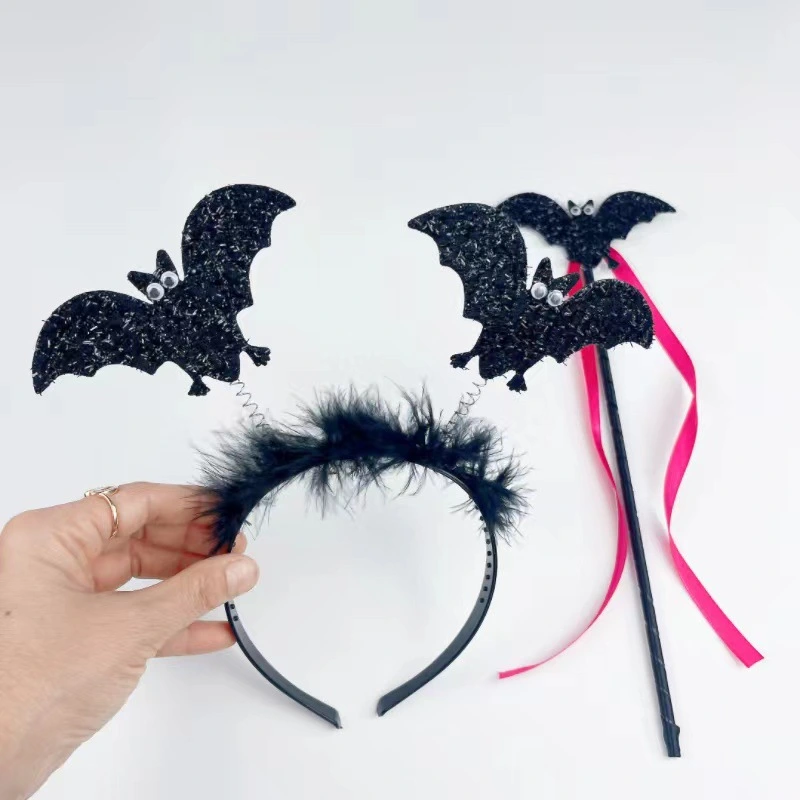 1 Set Halloween Bat Headband Bat Wand Cosplay Bat Headband Decorative Headband for Women