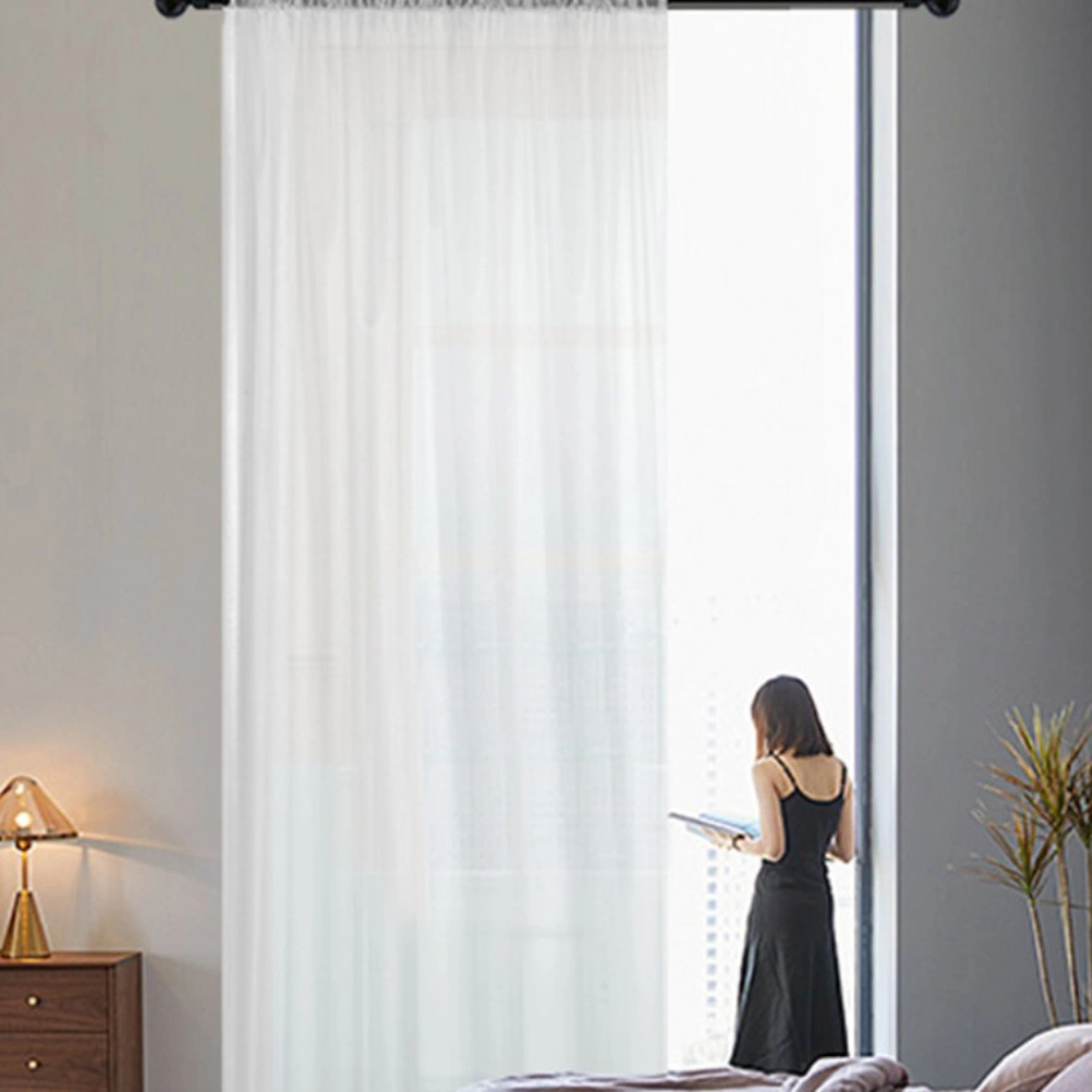 Transparent Window Curtain Sheer Window Voile Curtains Sheer Curtain for Home Bedroom Living Room - 200x100cm (White)