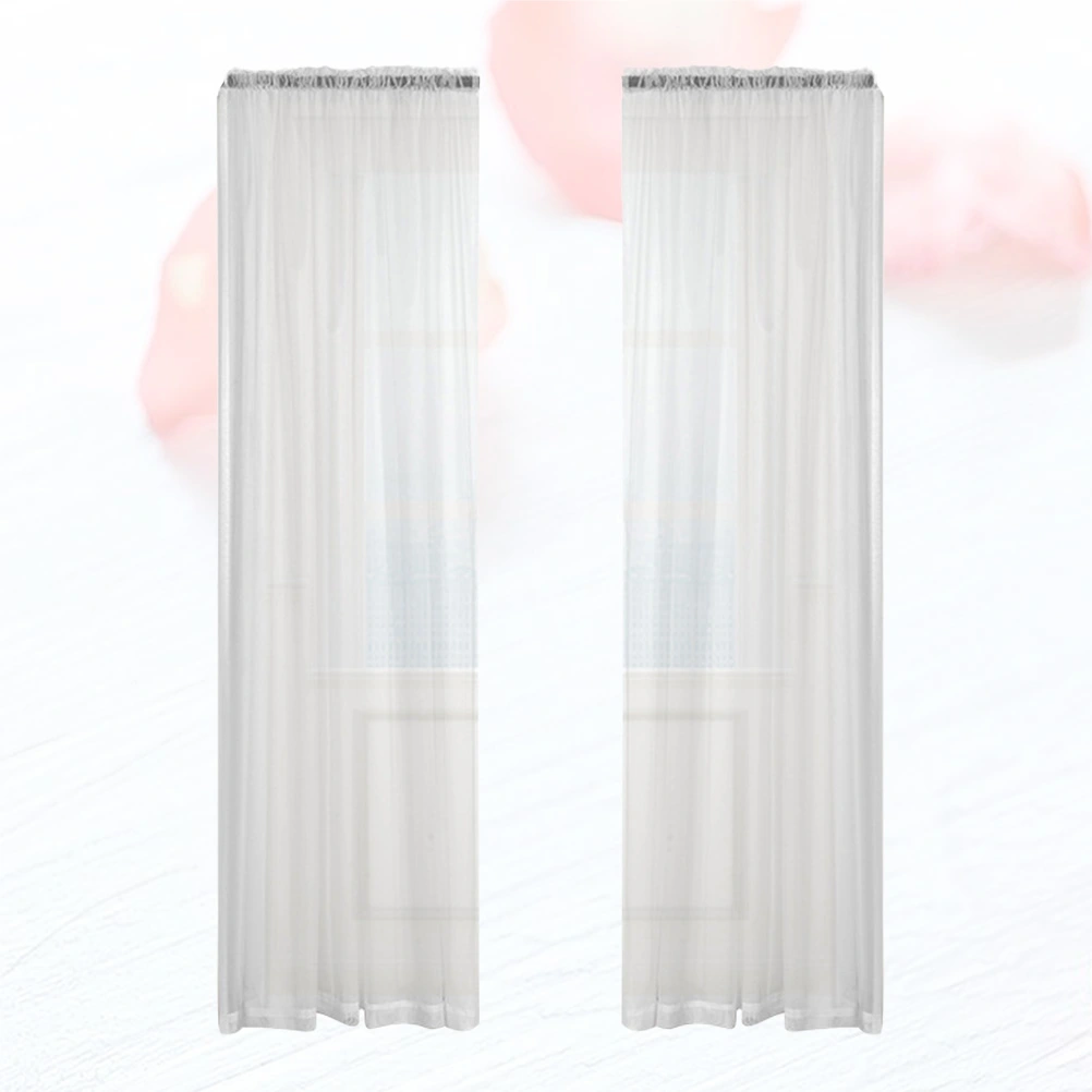 Transparent Window Curtain Sheer Window Voile Curtains Sheer Curtain for Home Bedroom Living Room - 200x100cm (White)