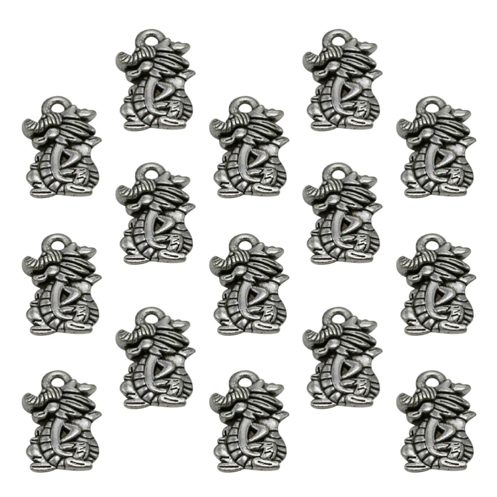 50pcs Dragon Pendants Alloy Charms DIY Jewelry Making Accessory for Necklace Bracelet (Antique Silver)