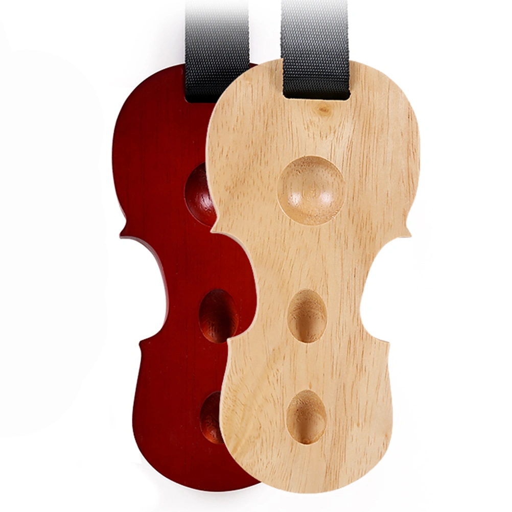 3 Holes Cello End-Pin Stopper Non-skid Cello End Pin Holder Wooden Cello Spike Floor Protector Solid Oak Anchor Rest for Cello (Burlywood)