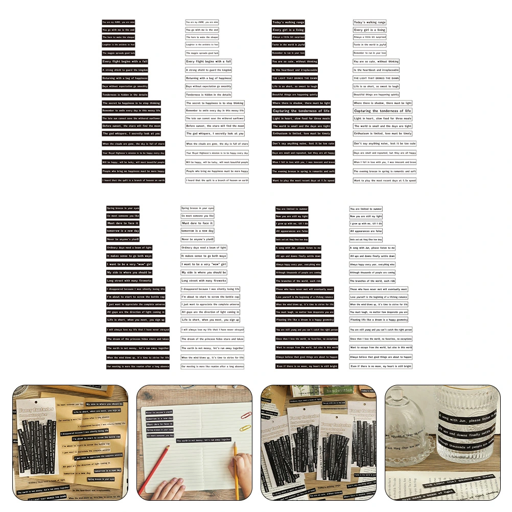 320Pcs Inspirational Paper Decals Adhesive Paper Stickers Diary Stickers