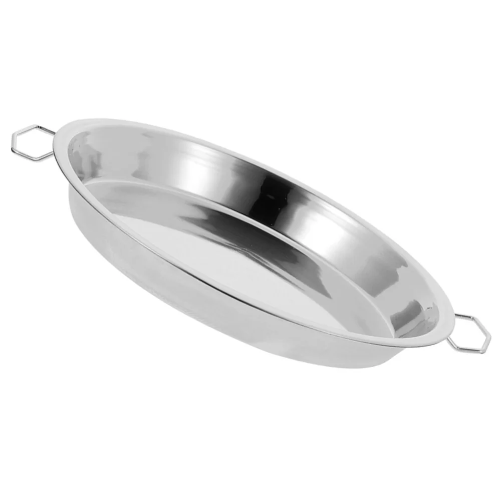 Stainless Steel Cake Pan Metal Food Plate Fruit Storage Plate Multi-use Food Tray for Restaurant