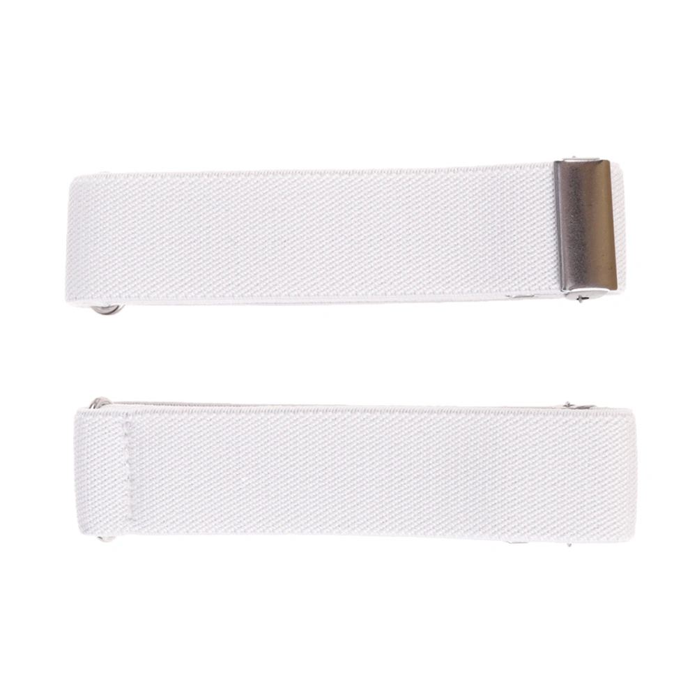 1 Pair 2.5cm Shirt Armband Non Adjustable Unisex Chinlon Beautiful Practical for Women Men (White)