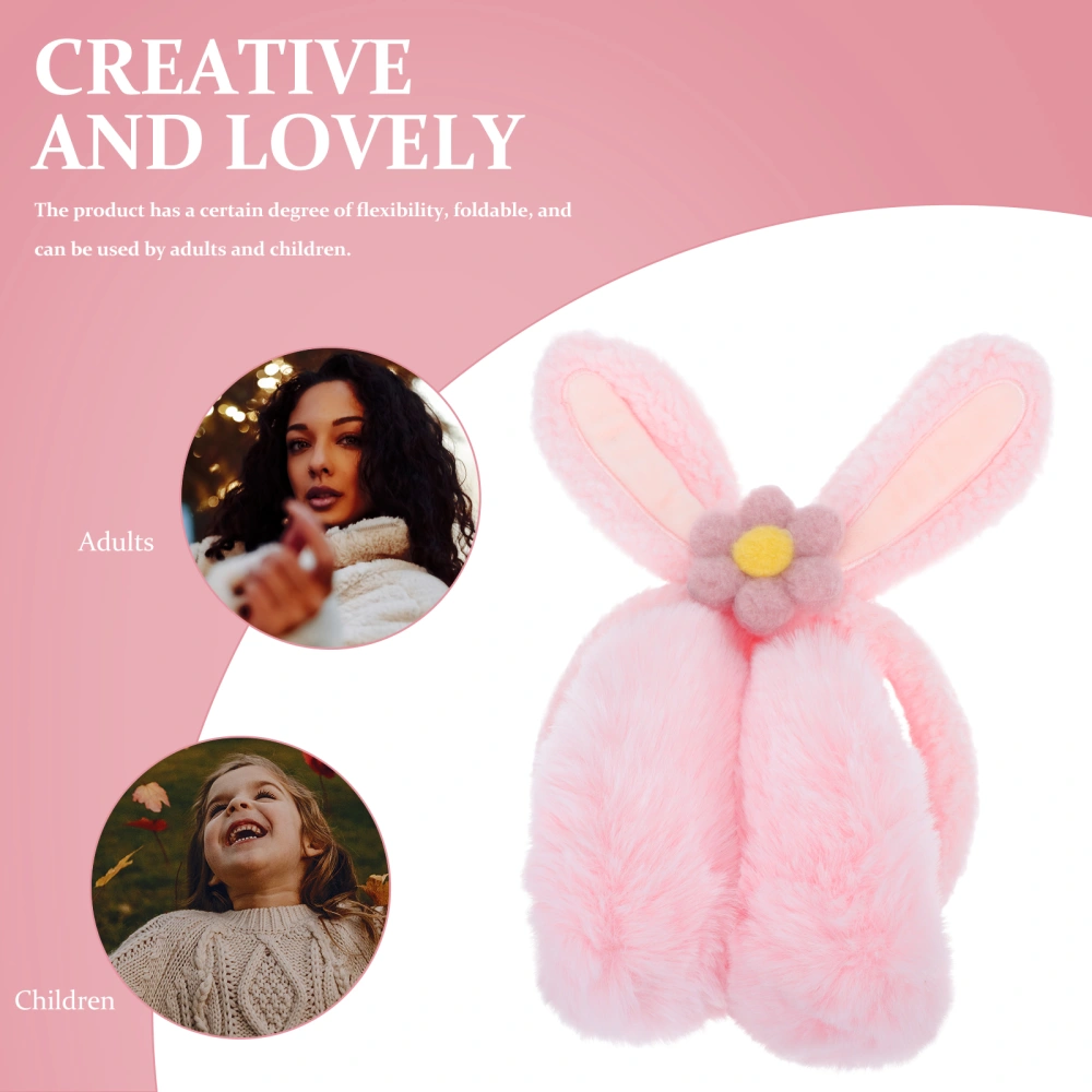 1pc Lovely Winter Earmuff Adorable Rabbit Ear Modeling Plush Warm Earmuff