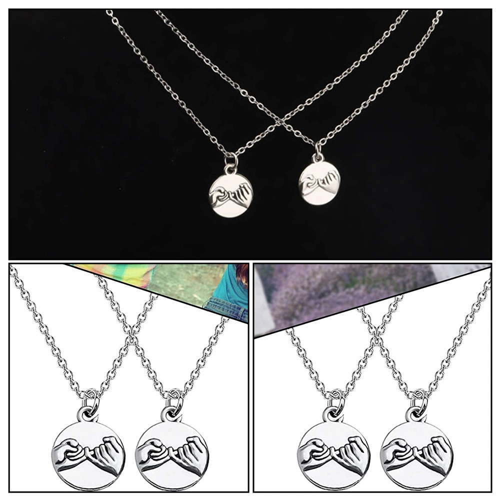 2pcs Friend Necklaces Hand in Hand Necklaces Friendship Pendant Necklaces