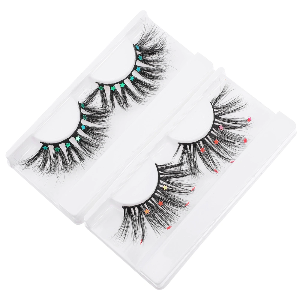 2 Pairs Creative False Eyelashes Makeup Eyelash Extension False Lashes