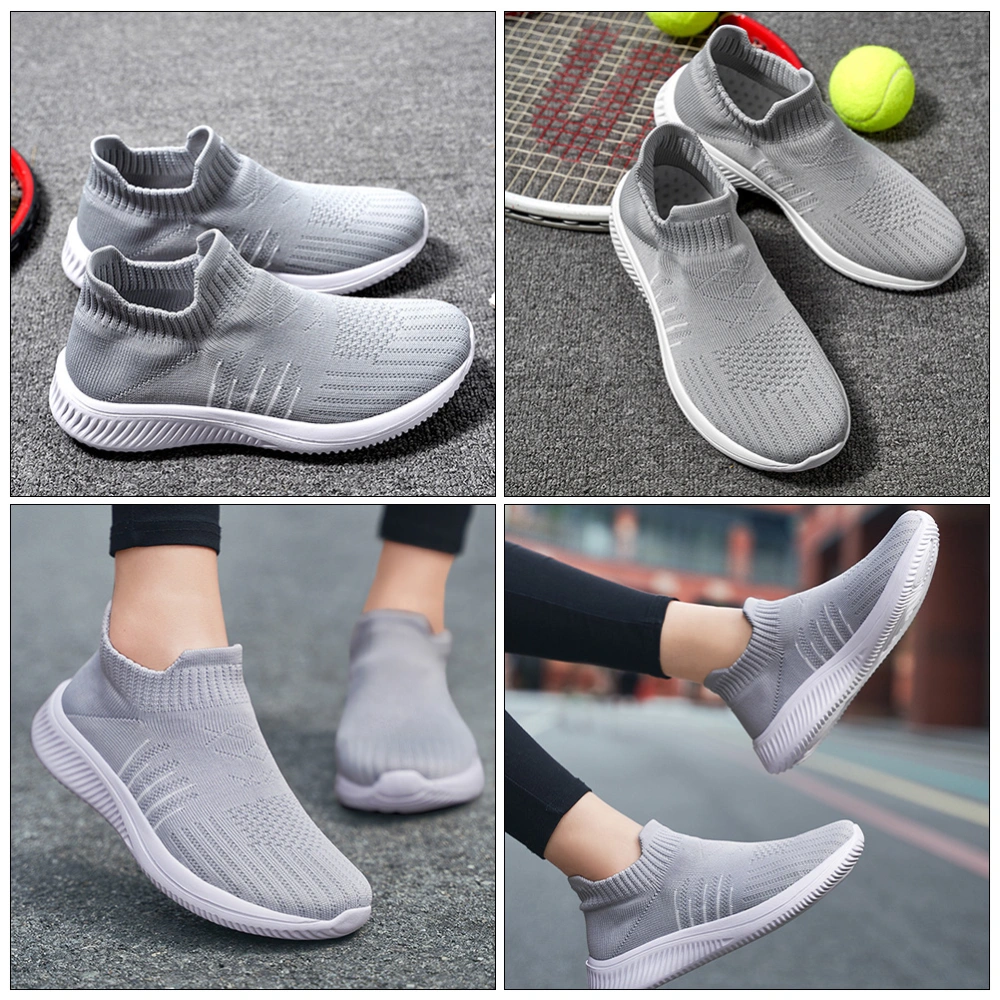 1 Pair of Weave Women Shoes Breathable Mesh Shoes Skid-proof Casual Shoes