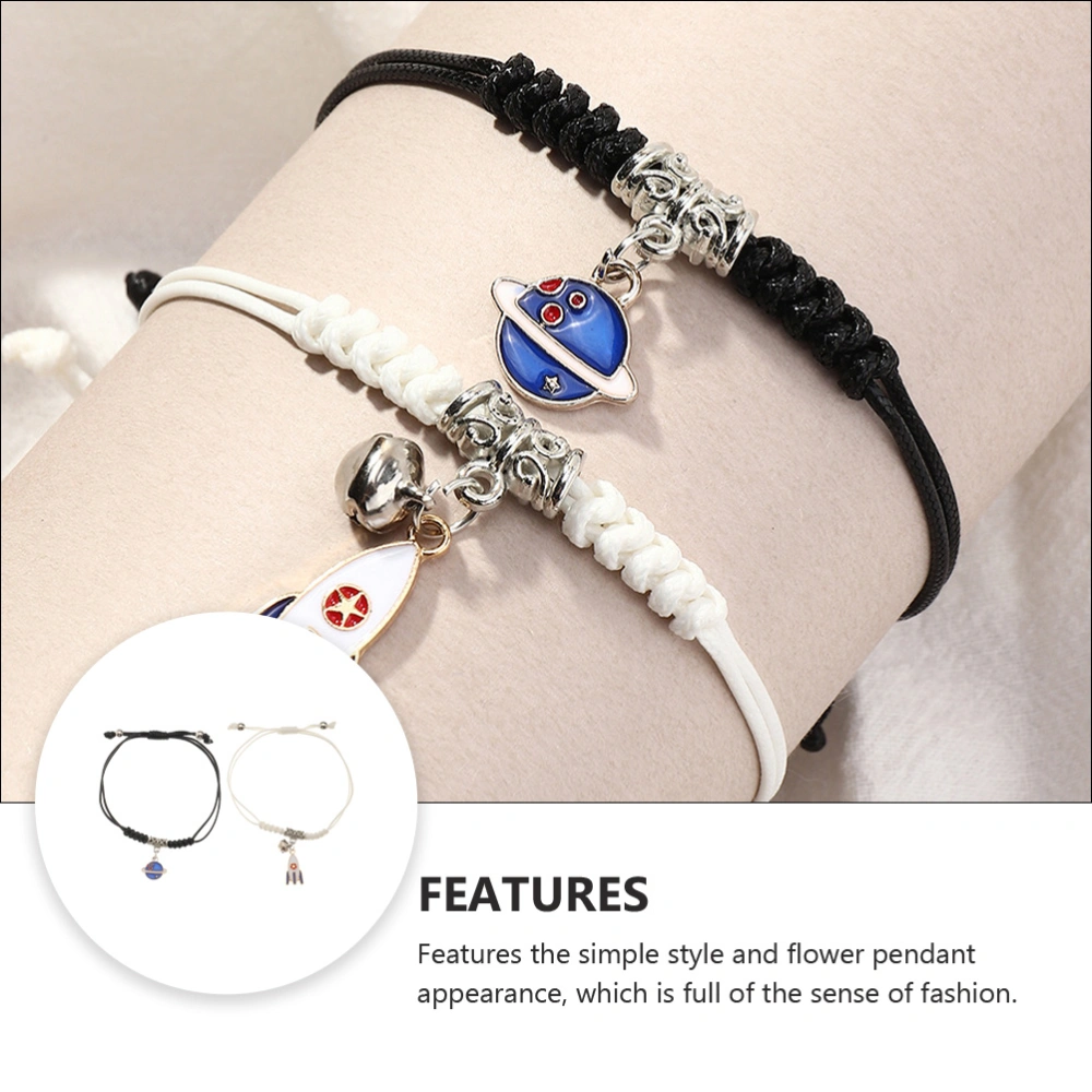 1 Pair Lover Bracelets Simple Style Wrist Chains Wrist Jewelry Rockets Bracelets