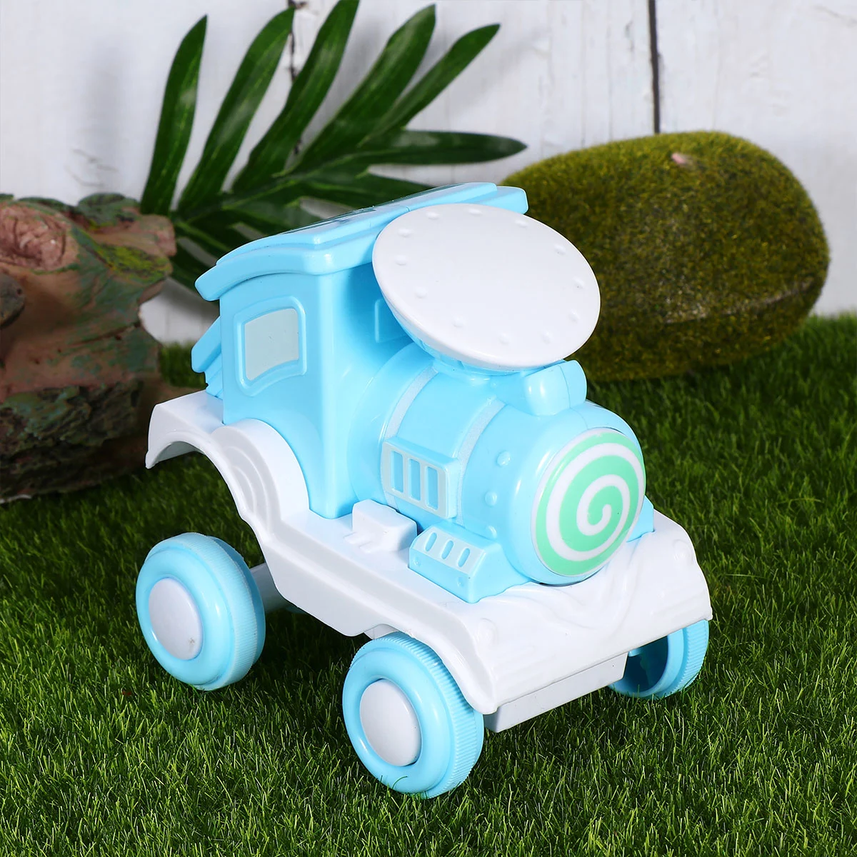 1Pc Plastic Toy Car Vehicles Small Inertia Rolling Train Pressure Model Train Kids Toys Set for Boys Gifts (Blue)