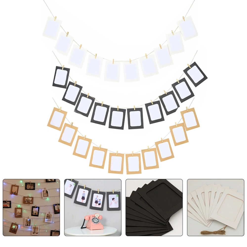 1 Set Hemp Rope Clip Photo Frame Banner Party Layout Garland Photo Backdrop