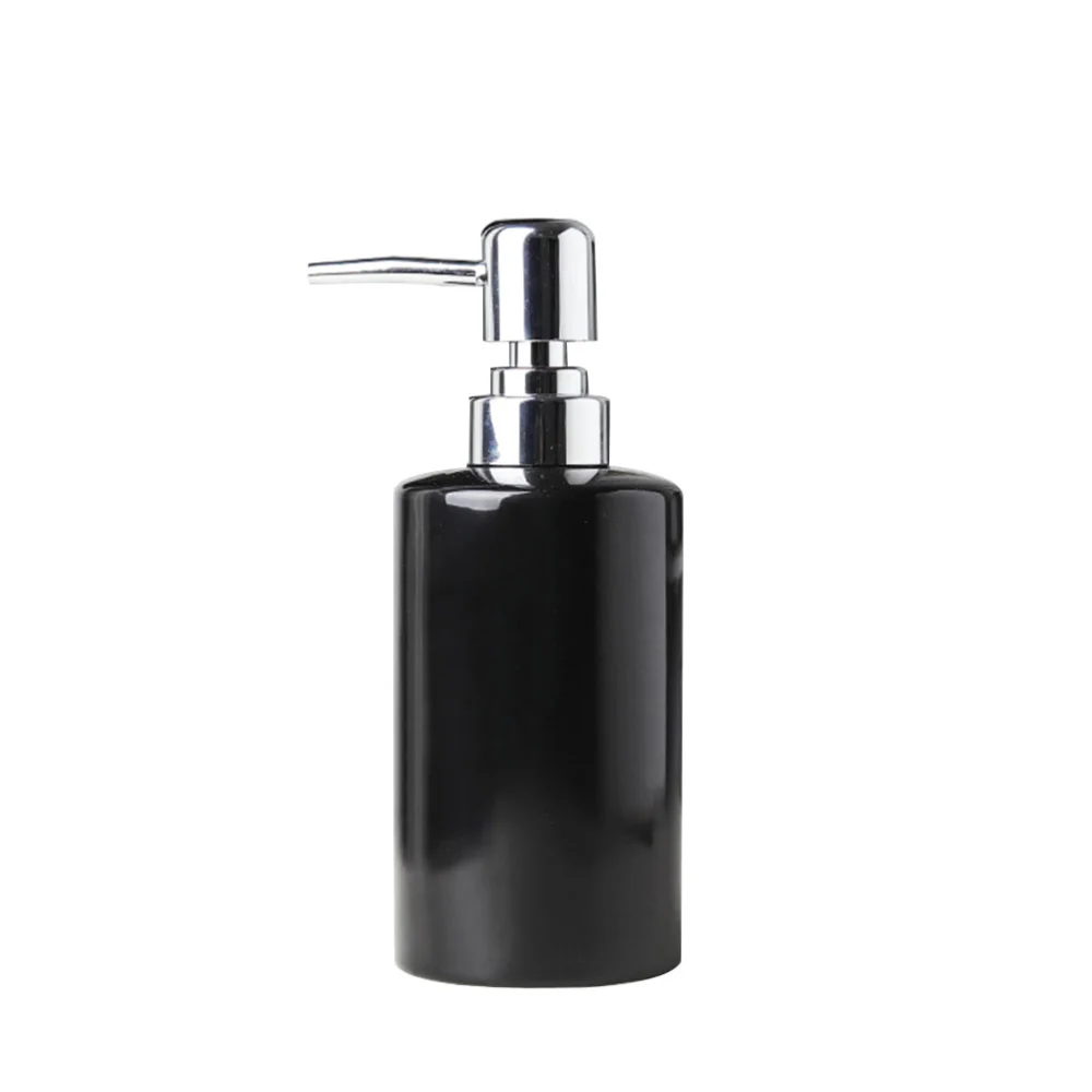 1Pc Ceramic Lotion Dispenser Bottle Portable Press Pump Bottle Simplicity Fashion Travel Subpackaging Container (Black)