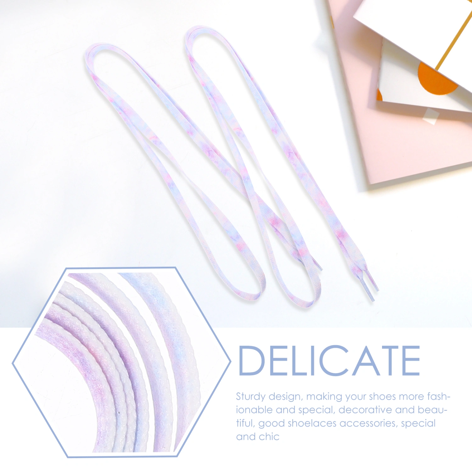 2 Pairs of Shoe Strap Flat Shoe Shoelaces Flat Shoelace Women Men Shoe Straps